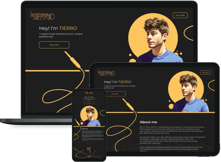 Tierro project screens on mobile,tablet and desktop